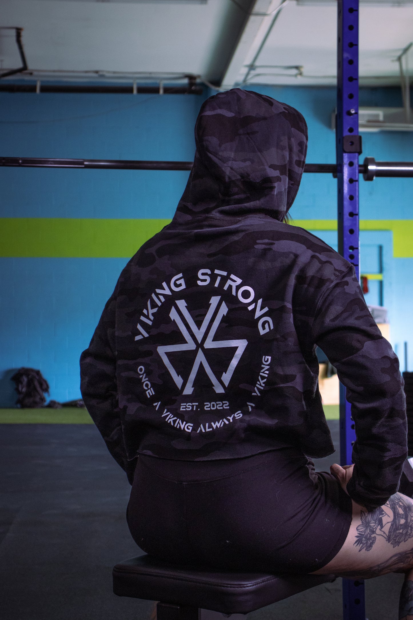 Viking Strong Camo Crop Hoodie