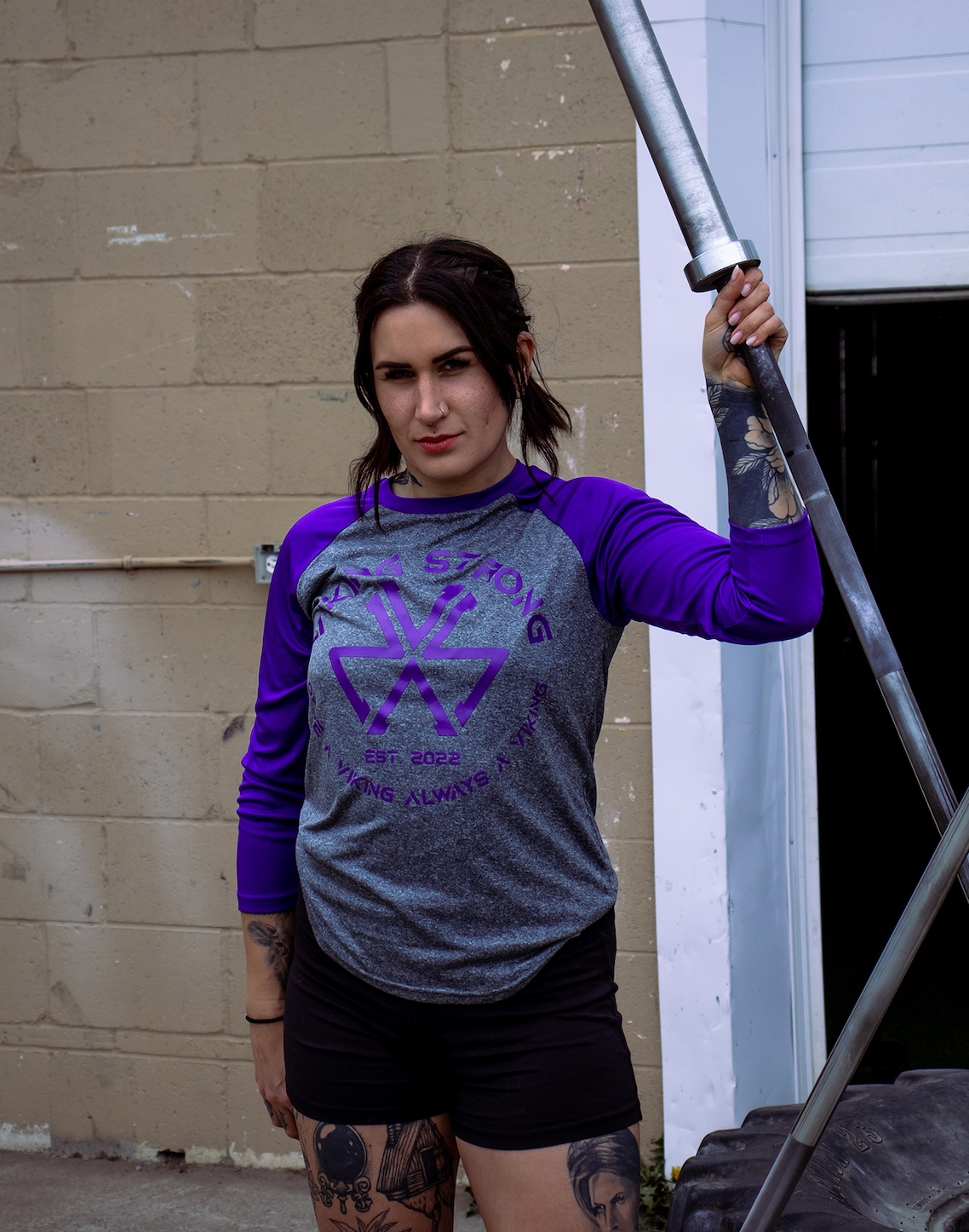 Viking Strong Purple Baseball Tee